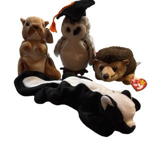 Lot of 4 TY Vintage Beanie Babies  Small Wildlife Animals